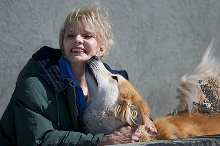 Click to Download 300 dpi image of Ellen with Dog